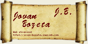 Jovan Bozeta vizit kartica